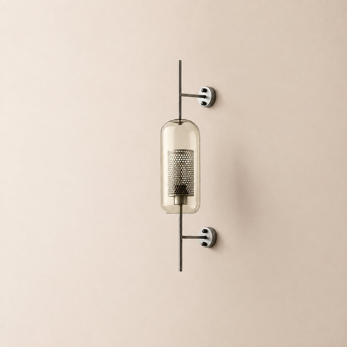 Chiswick Glass Wall Lamp, 5.1~9.8-Inch x H 21.6~30.7-Inch, Copper plating for Living Room & Dining Room