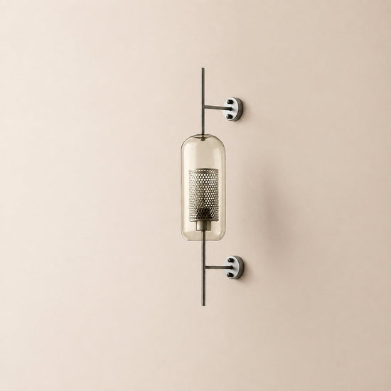 Chiswick Glass Wall Lamp, 5.1~9.8-Inch x H 21.6~30.7-Inch, Copper plating for Living Room & Dining Room