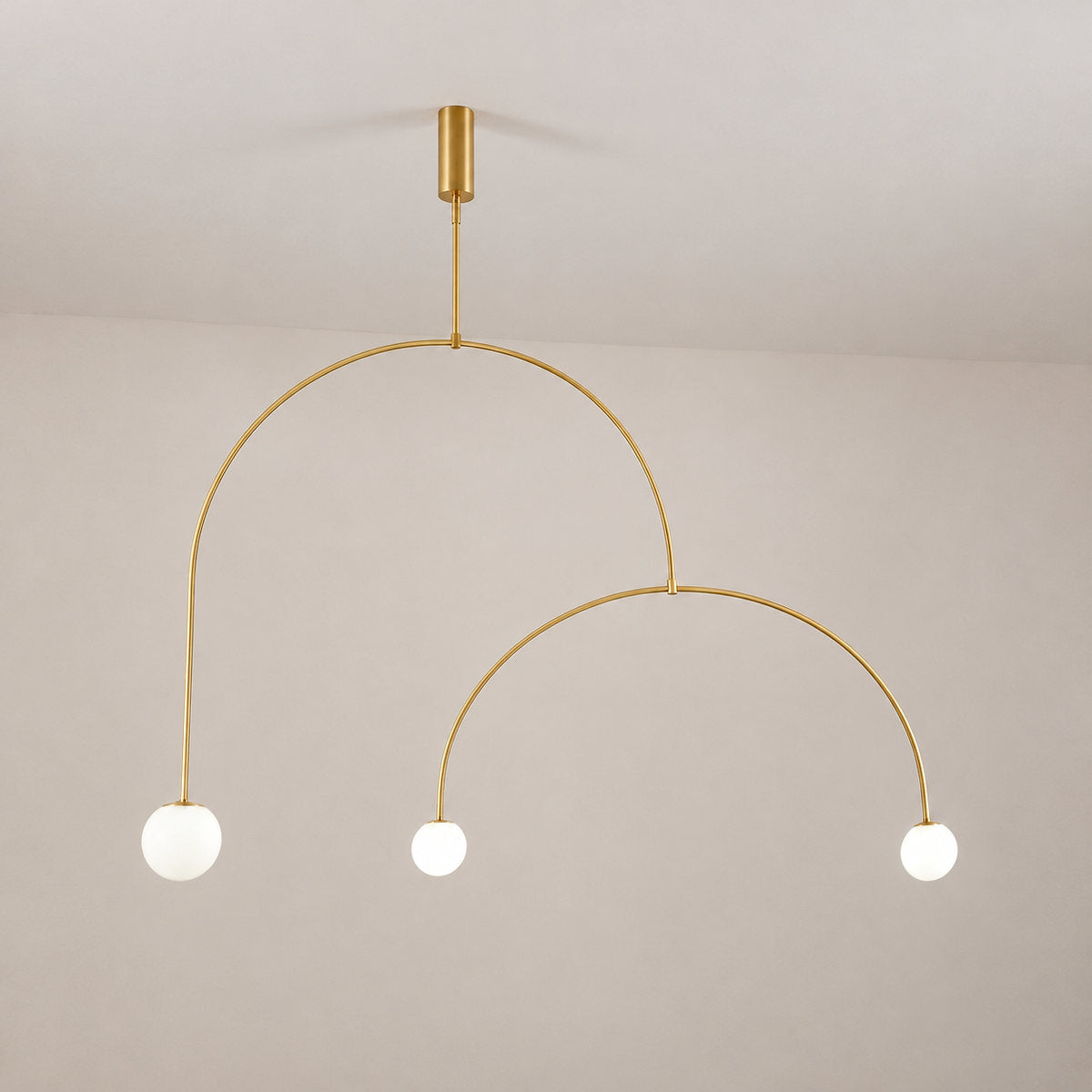 Tricolordeer Curved Metal Arc Sphere Chandelier