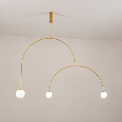 Tricolordeer Curved Metal Arc Sphere Chandelier