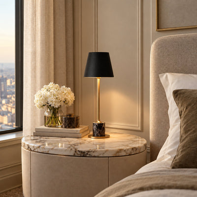 Cordless Marble-Base Rechargeable Table Lamp