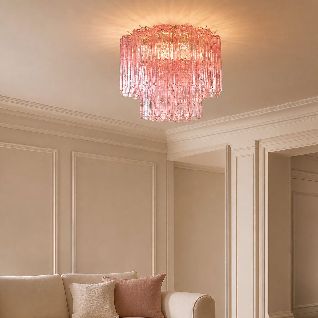 Radial Starburst Glass Ceiling Lamp