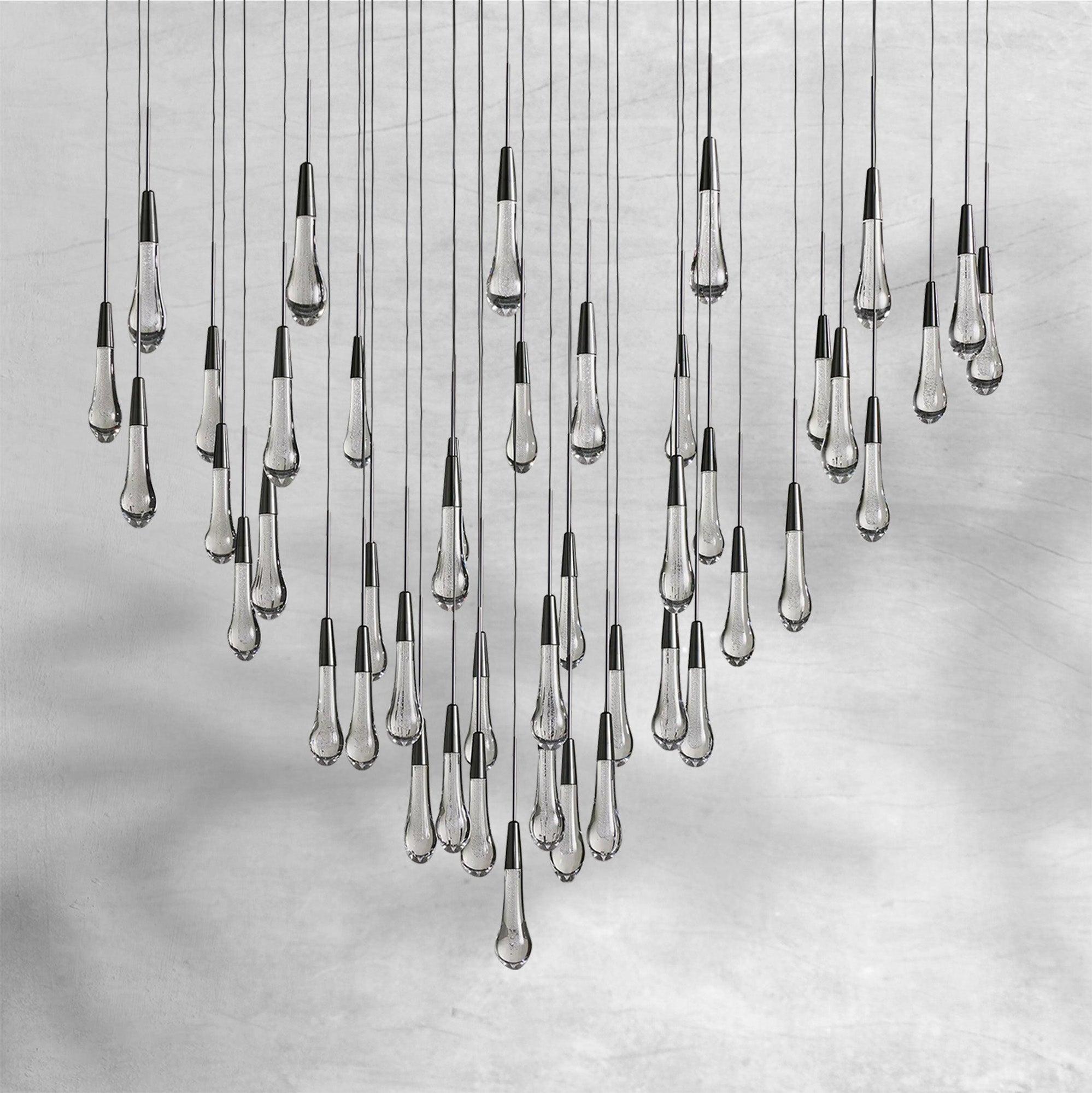 Soltaire Raindrop Round Chandelier 58"W