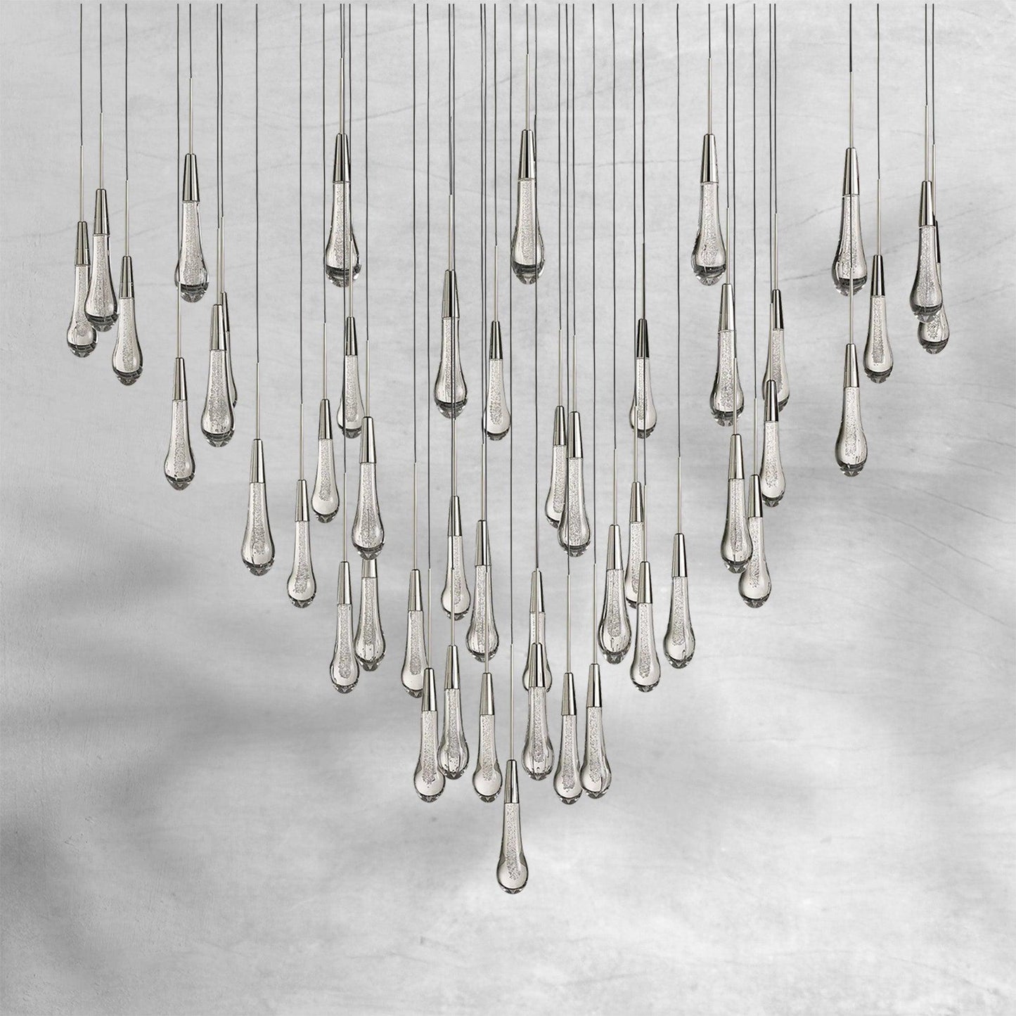 Soltaire Raindrop Round Chandelier 58"W