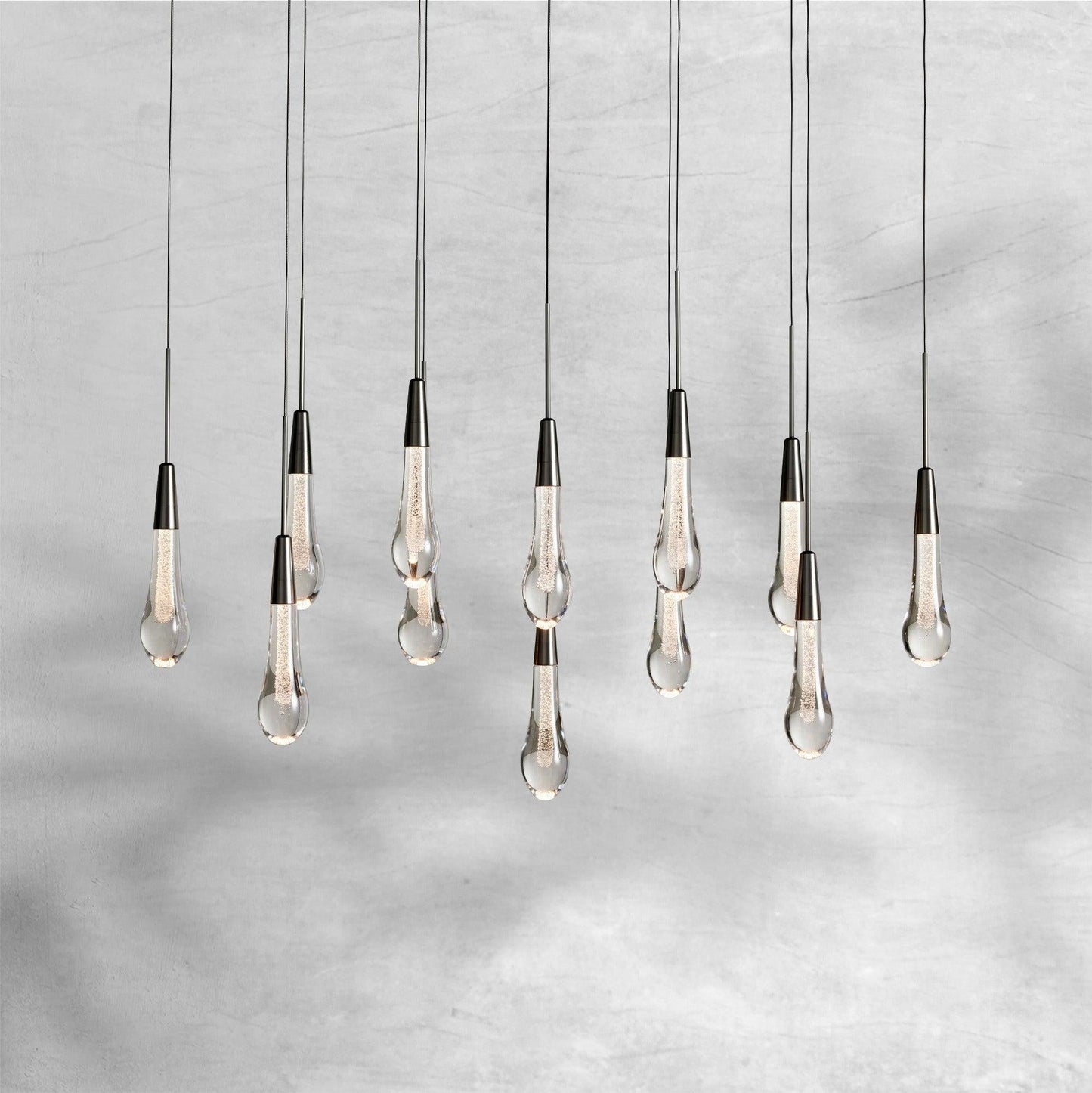 Raindrop Soltaire Linear Chandelier