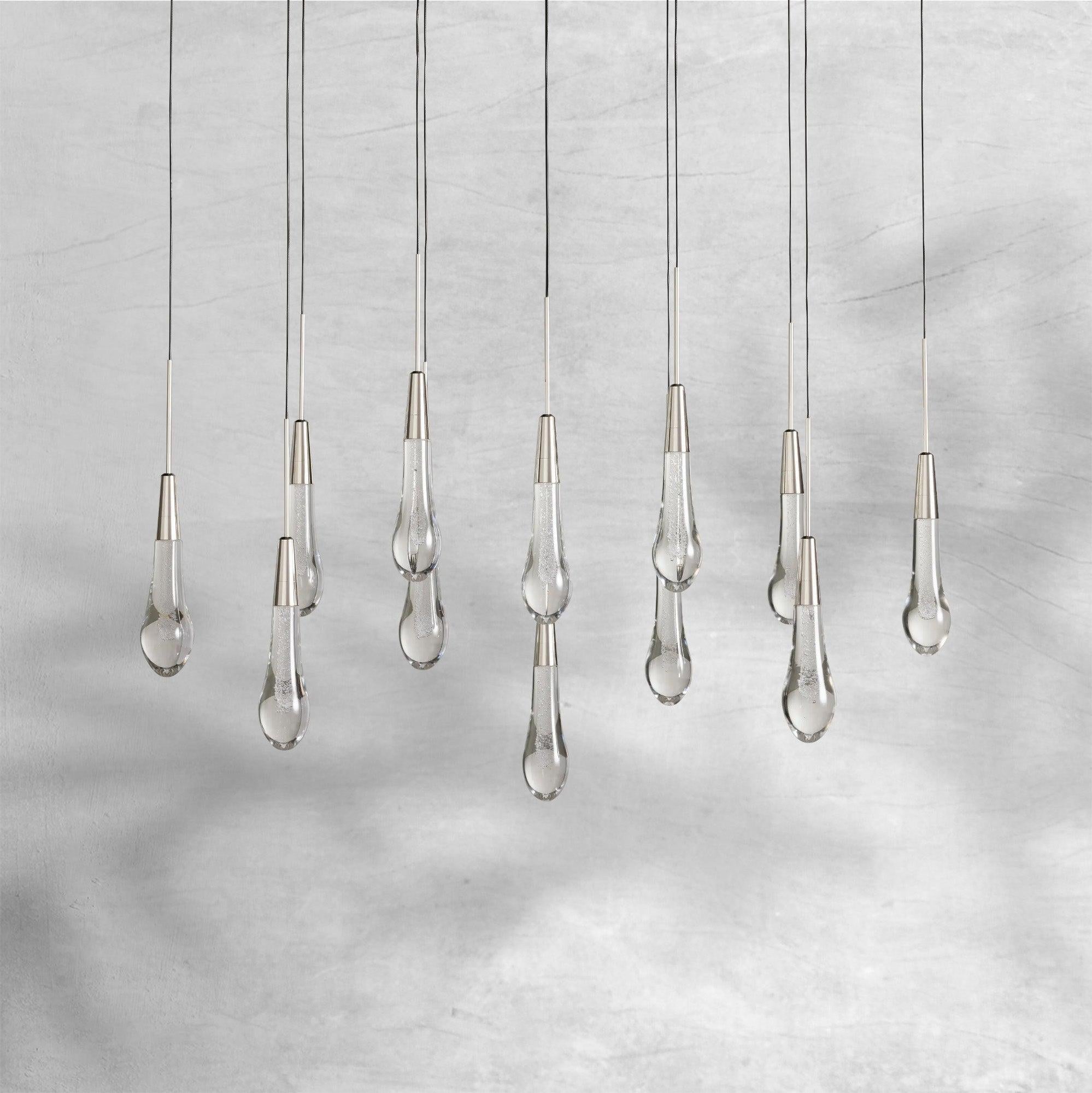 Raindrop Soltaire Linear Chandelier