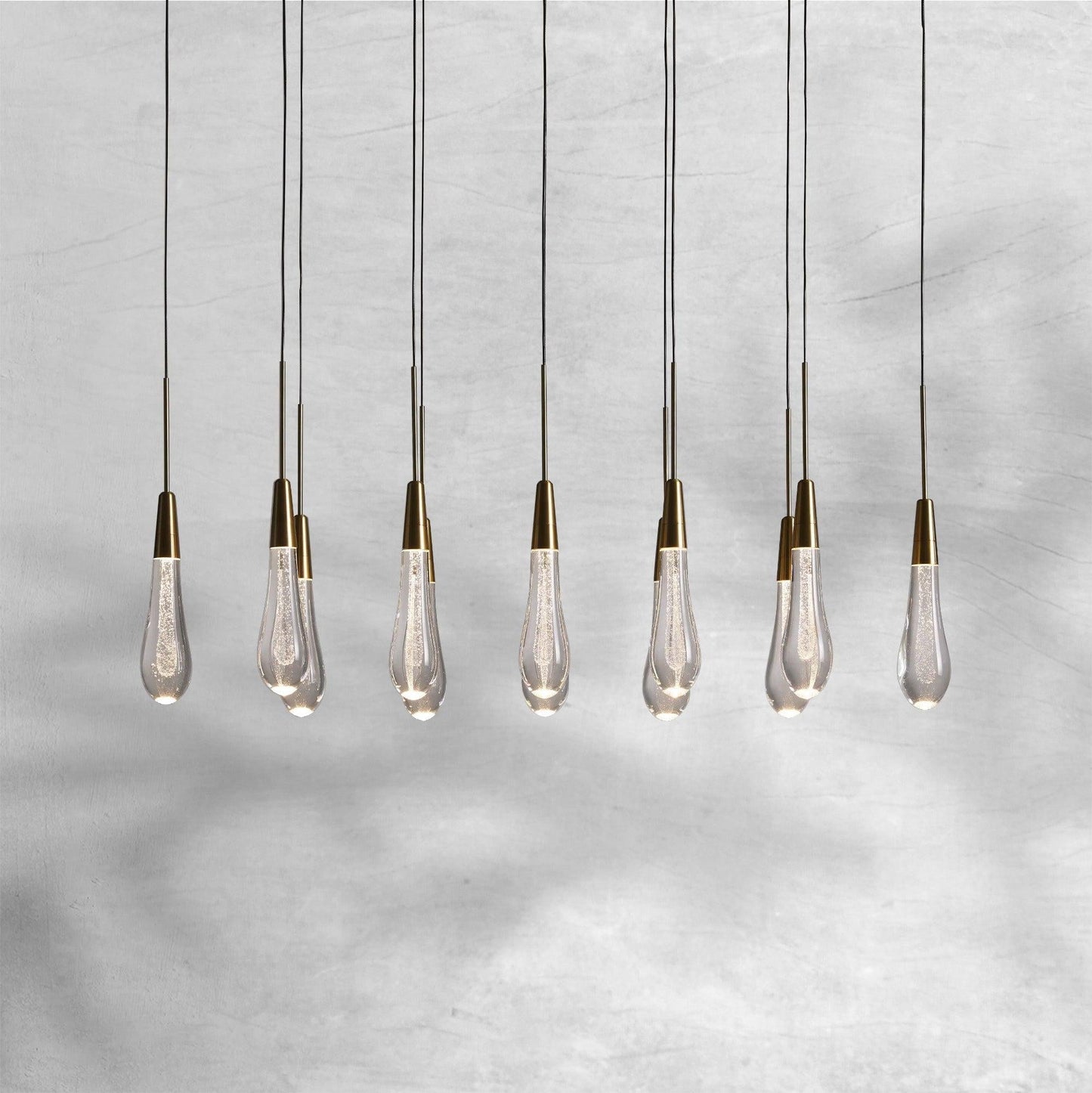 Raindrop Soltaire Linear Chandelier