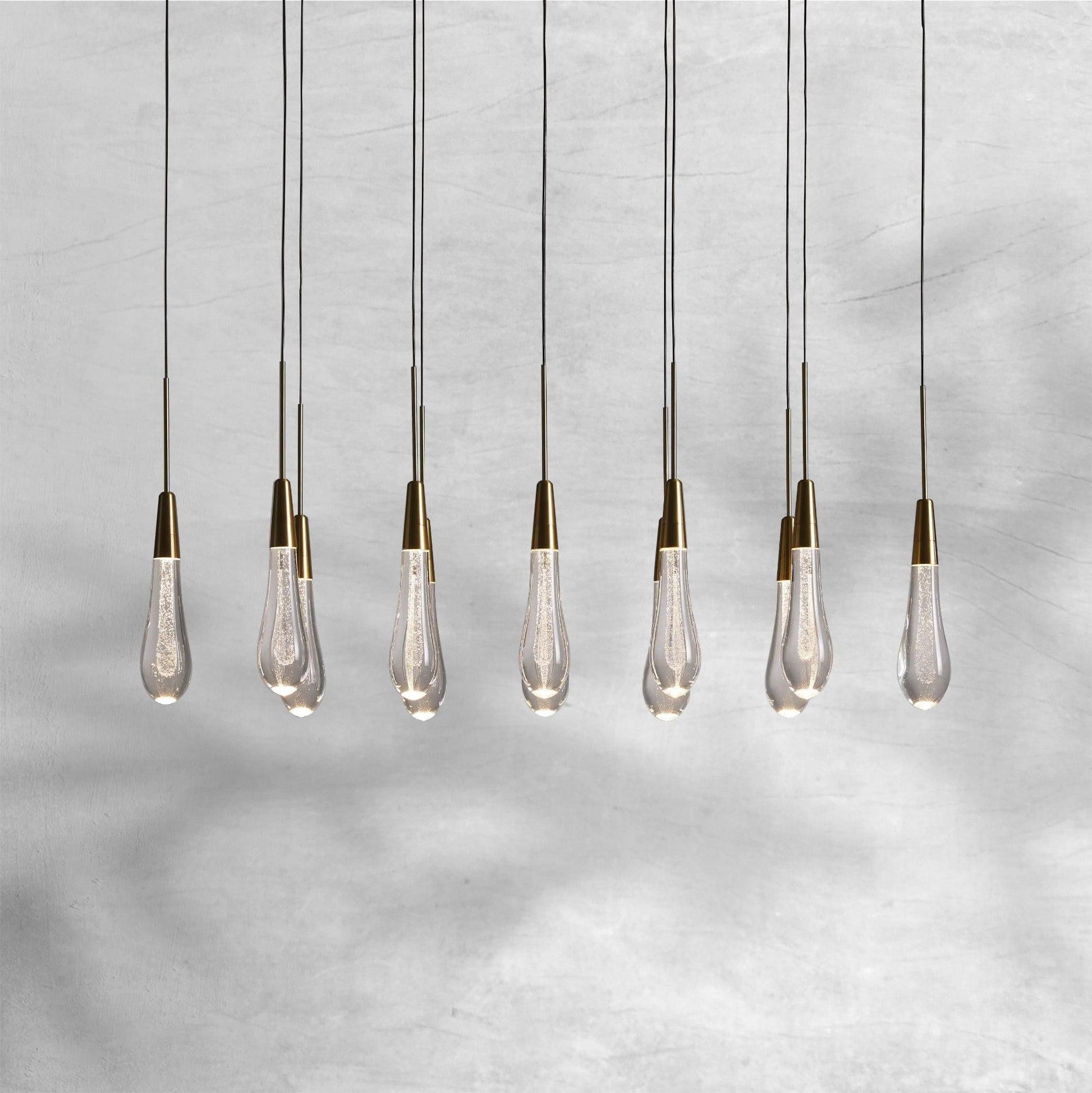 Raindrop Soltaire Linear Chandelier