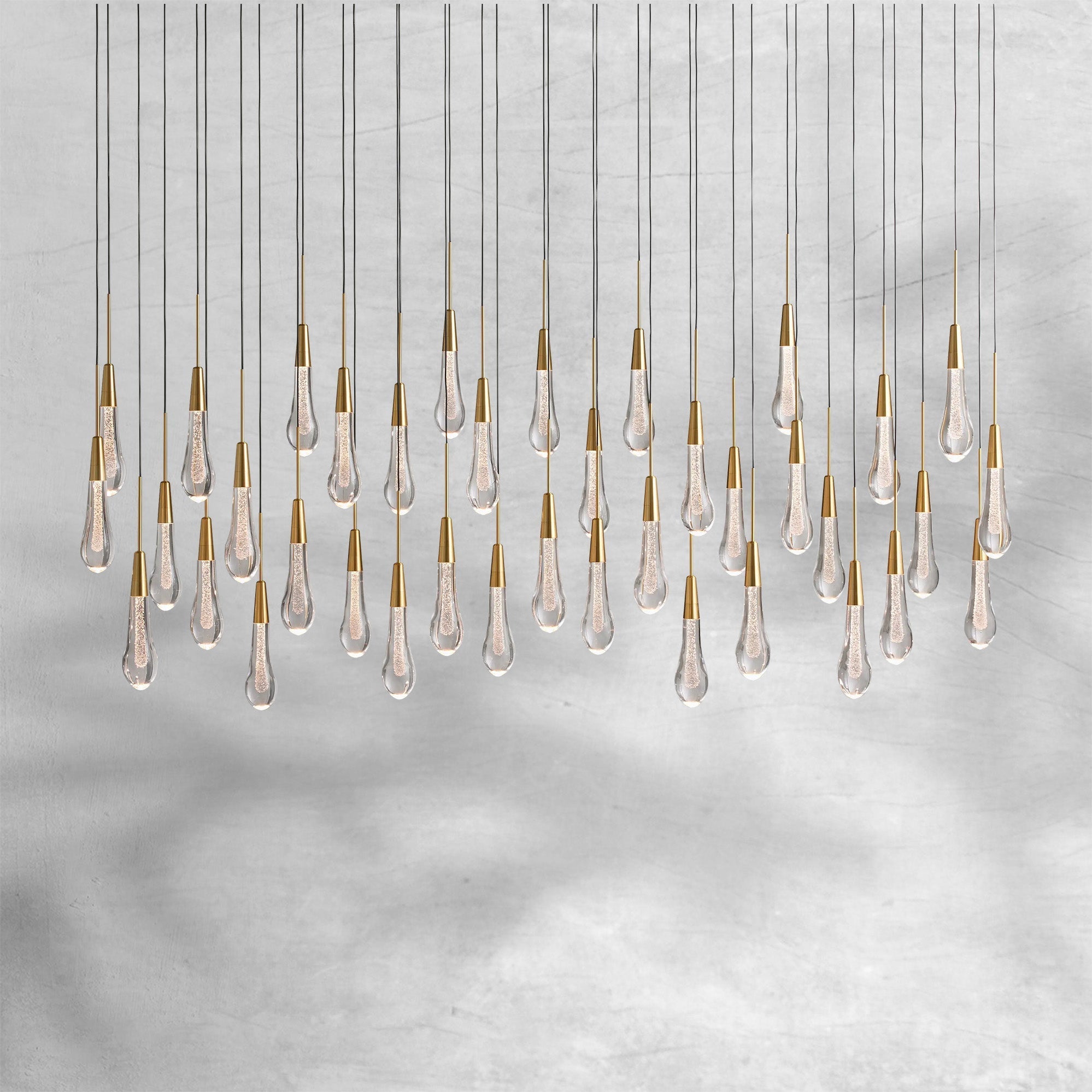 Raindrop Soltaire Linear Chandelier