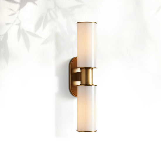 Horlin Modern Milk Glass 2-Light Wall Sconce