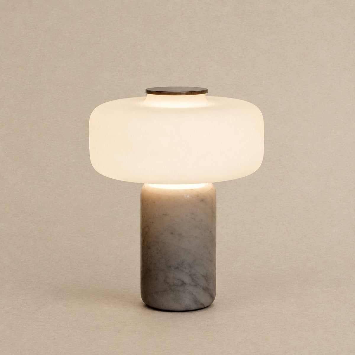 Tricolordeer Marble and Glass Table Lamp