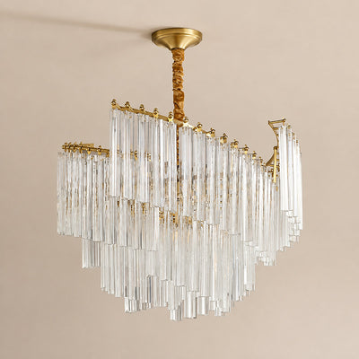 Tricolordeer Brass Spiral Crystal Chandelier