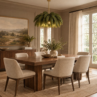 Tricolordeer Layered Plume Brass Chandelier