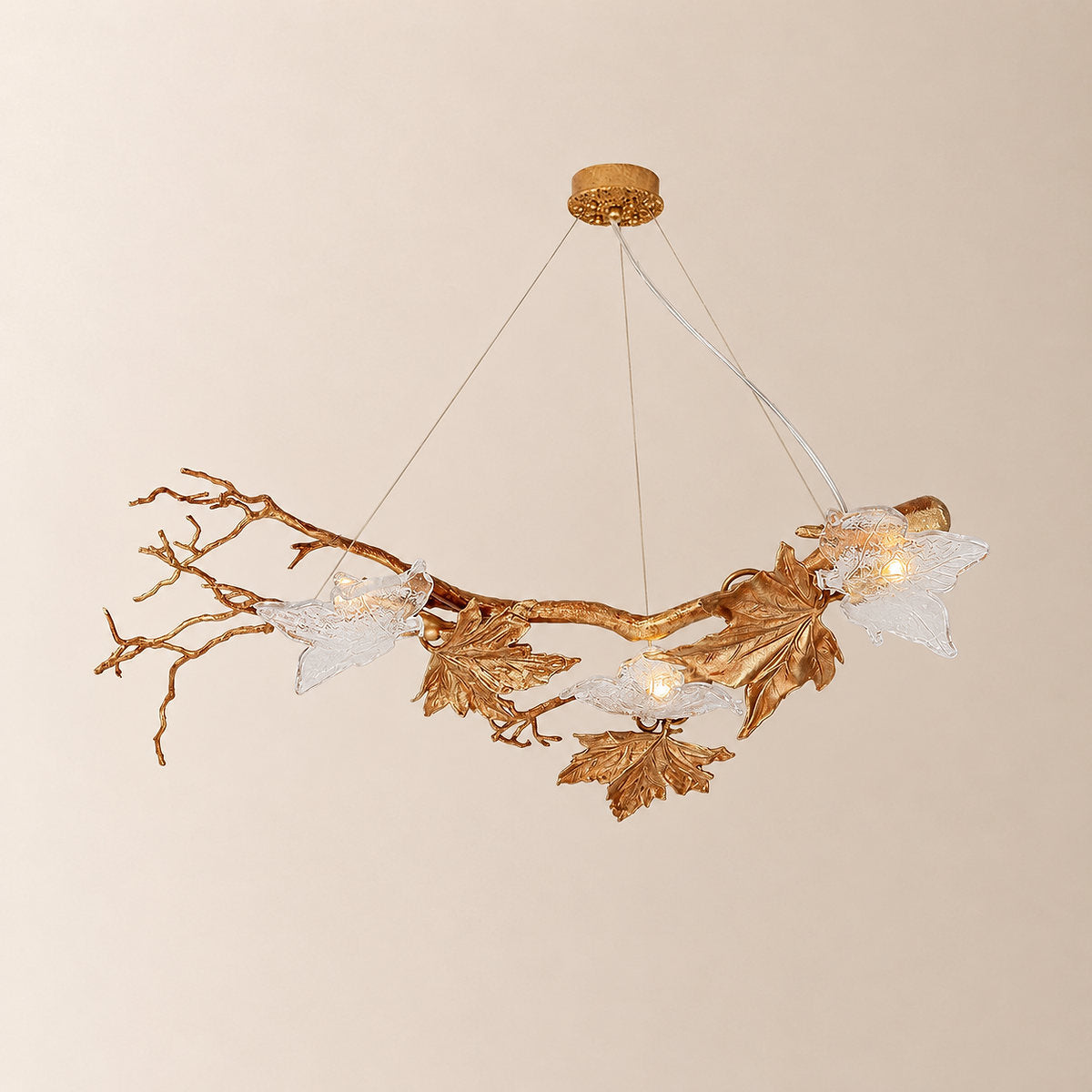 Tricolordeer Brass Maple Leaf Pendant Light