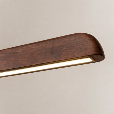 Walnut Wood Linear LED Pendant Light