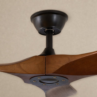 Aero Breeze Ceiling Fan Light, 42~52-Inch x H 13.8-Inch, Walnut Wood & Black for Living Room