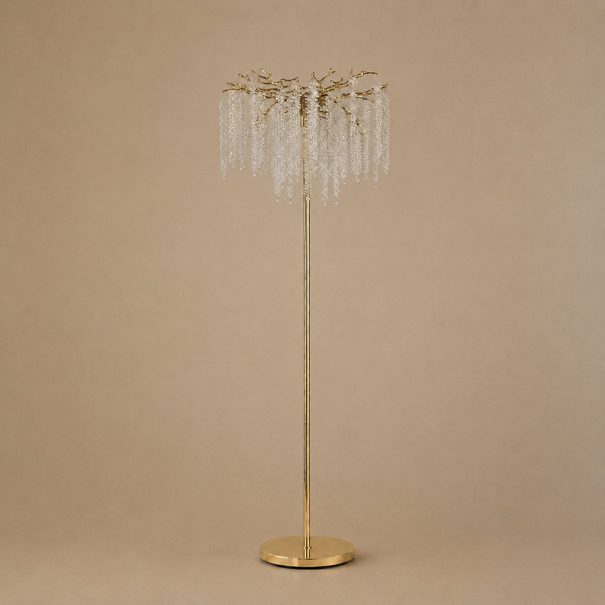 Tricolordeer Gold K9 Crystal Floor Standing Chandelier
