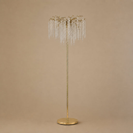 Tricolordeer Gold K9 Crystal Floor Standing Chandelier
