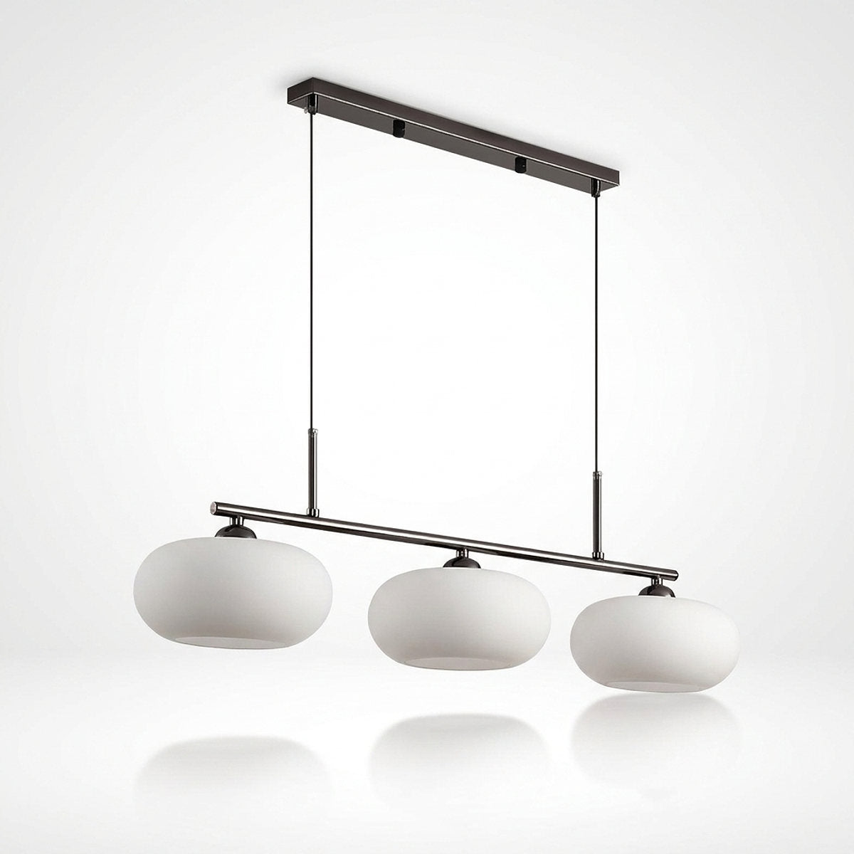 3-Light Linear Glass Pendant Fixture