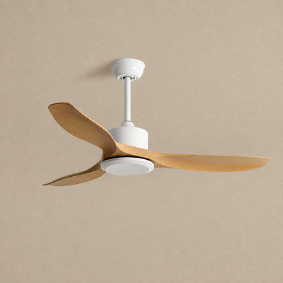 Amelia Ceiling Fan Light, 42~52-Inch x H 9.8-Inch, Natural Wood Grain & White (ABS blades) for Living Room