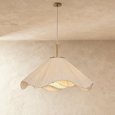 Elara Pendant Light, 15.7-Inch x H 59-Inch, Beige & Gold for Dining Room & Living Room