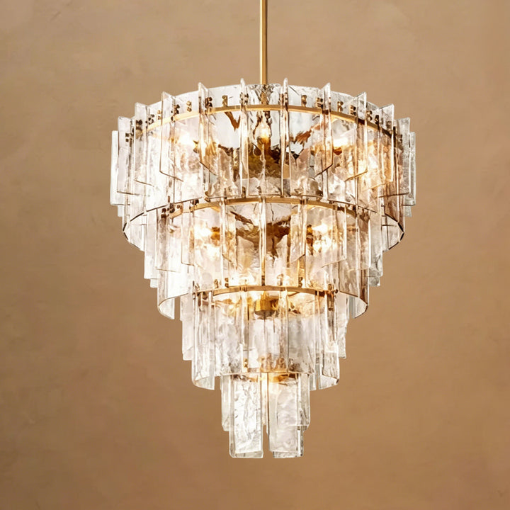 Latrel Clear Glass Tiered Round Chandelier 47″