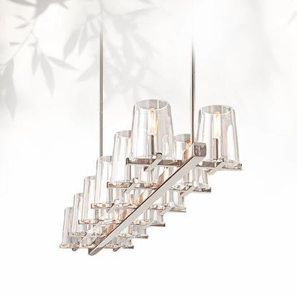 Paricia Glass Linear Chandelier 49"60"