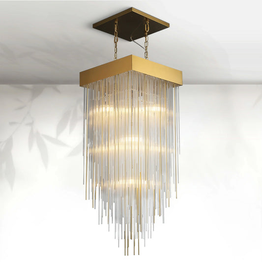 Casa Modern Glass Square Chandelier 20", 30"