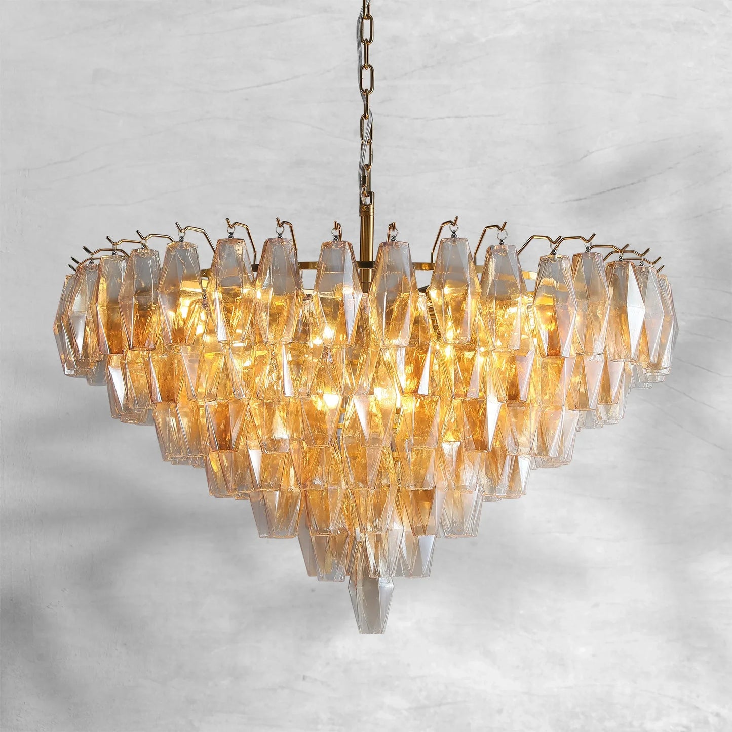 Cyra Glass Tiered Round Chandelier