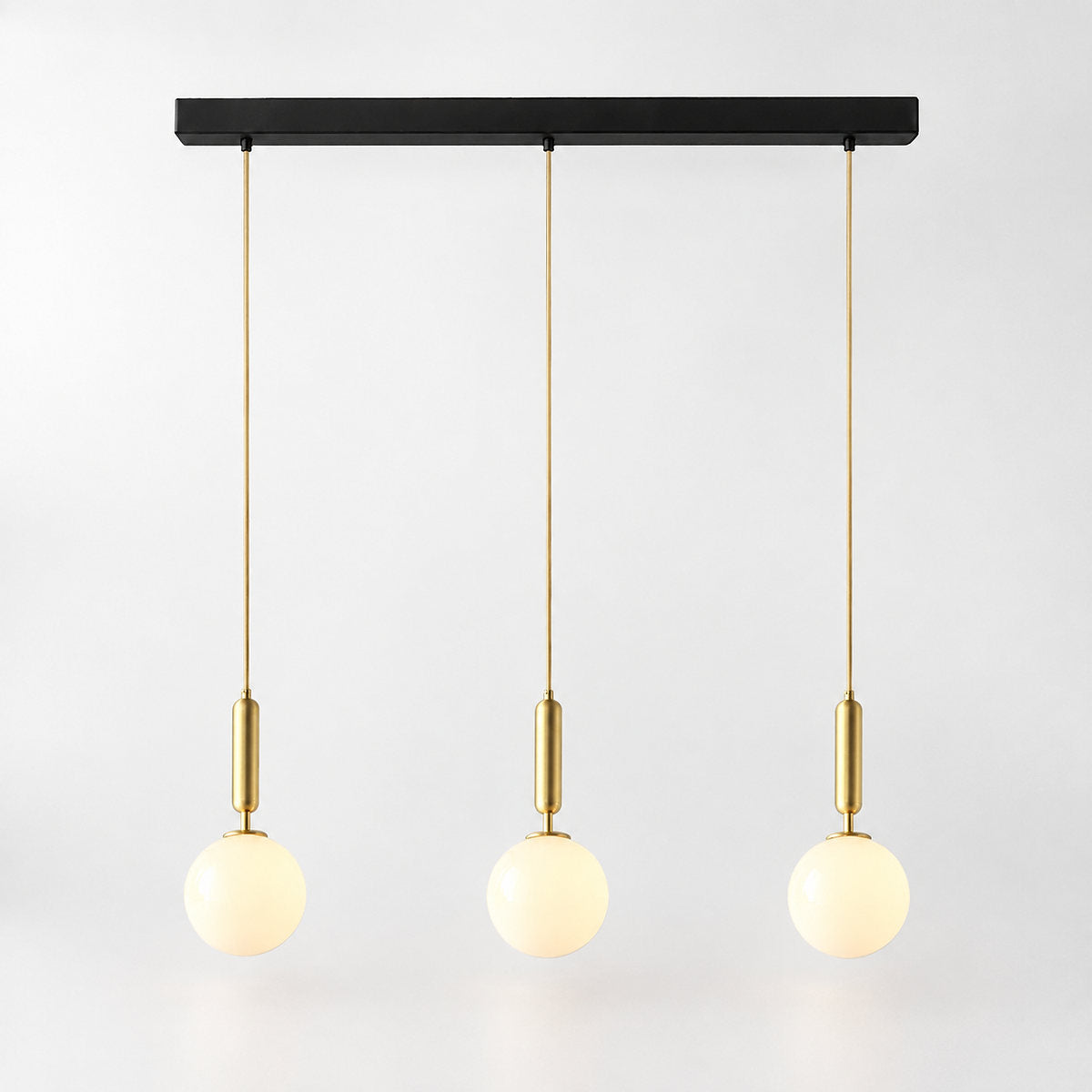 Minimalist Spherical Glass Brass Pendant Light