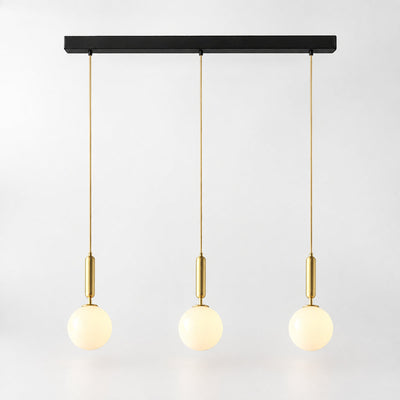 Minimalist Spherical Glass Brass Pendant Light