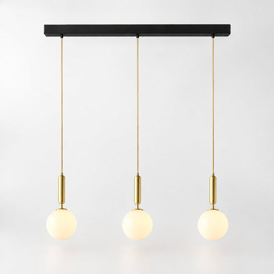 Minimalist Spherical Glass Brass Pendant Light