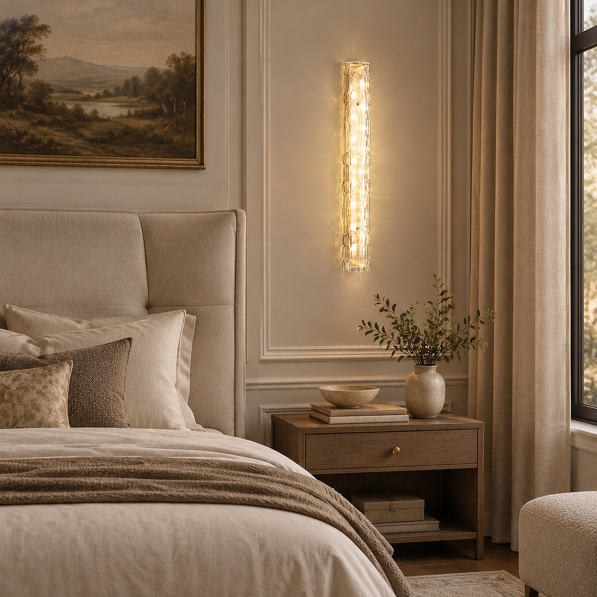 Fine Art Wall Lamp, 3.5-Inch x H 17.7~23.6-Inch, Gold for Living Room & Dining Room