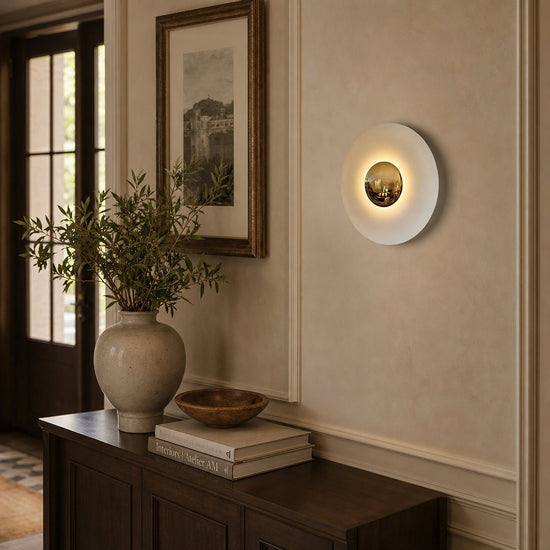 Simplicity Glow Wall Lamp, 11.8~23.6-Inch x H 11.8~23.6-Inch, Orange & Chrome, Warm Light for Living Room