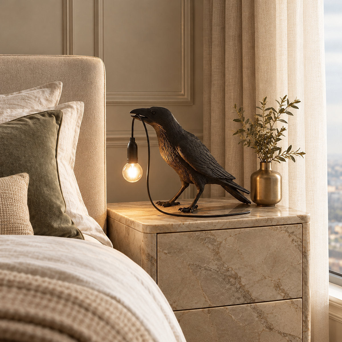 Sculptural Bird Accent Table Lamp
