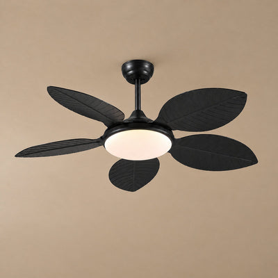 Tricolordeer Carved Palm-Leaf Dome Light Ceiling Fan