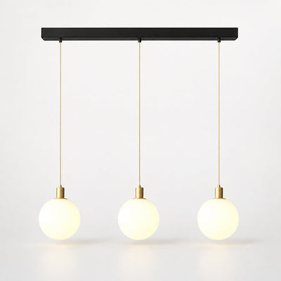 Minimalist Spherical Glass Brass Pendant Light