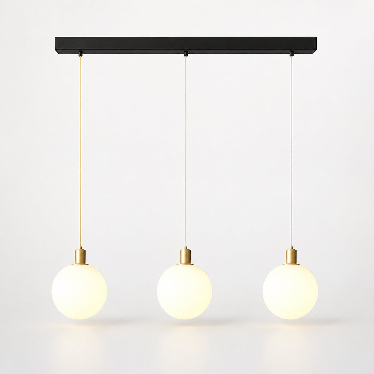Minimalist Spherical Glass Brass Pendant Light