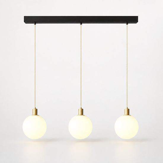 Minimalist Spherical Glass Brass Pendant Light
