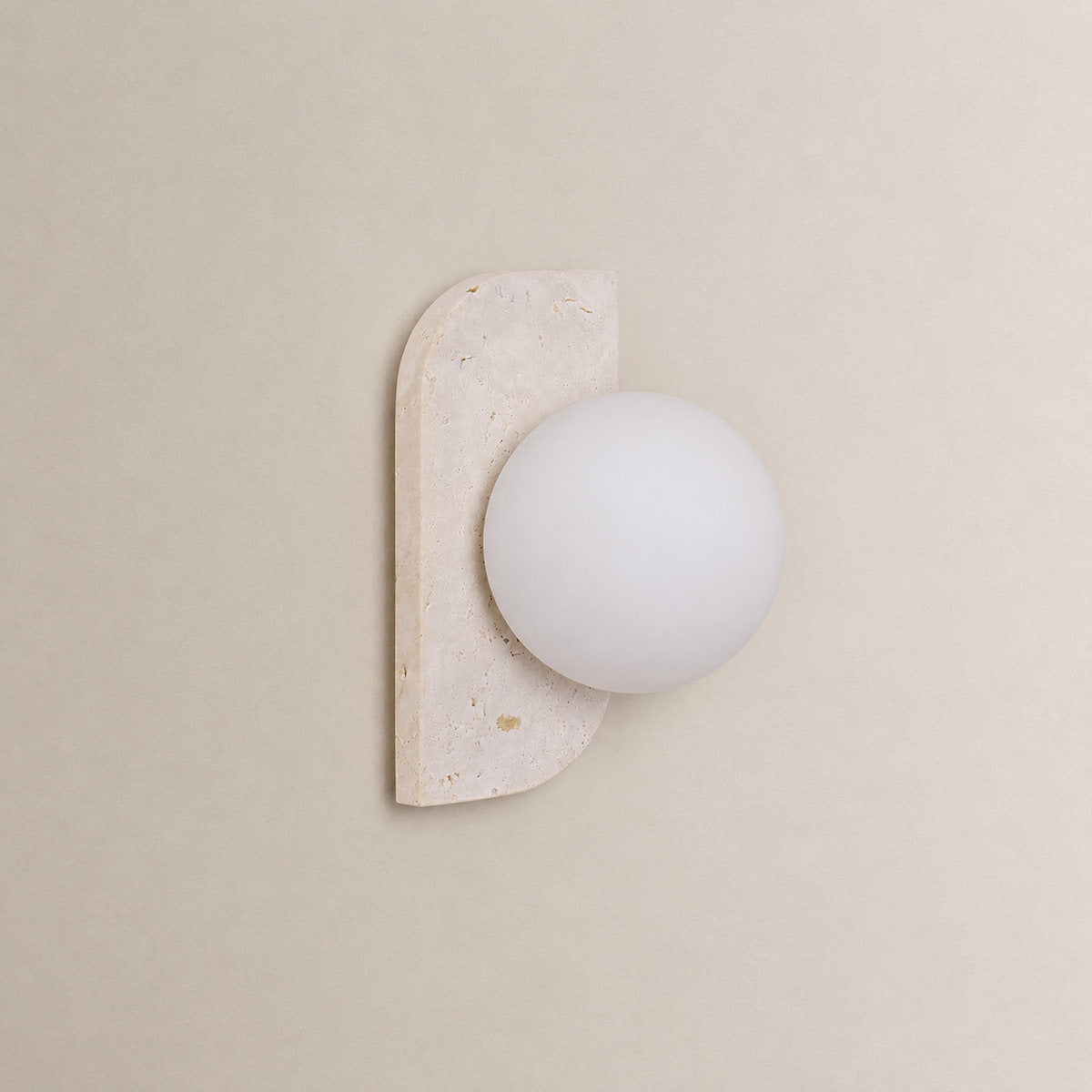 Elysian Travertine Wall Lamp, 3.9-Inch x H 7.1~18.9-Inch, Yellow Travertine & White for Living Room & Dining Room