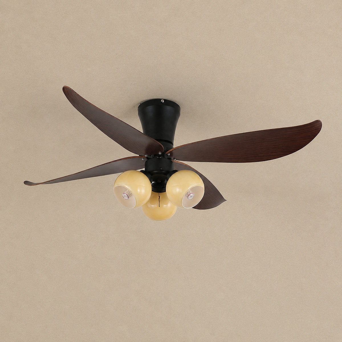 Arbora Bloom Ceiling Fan Light, 36-Inch x H 11.8-Inch, Walnut Wood & White for Living Room