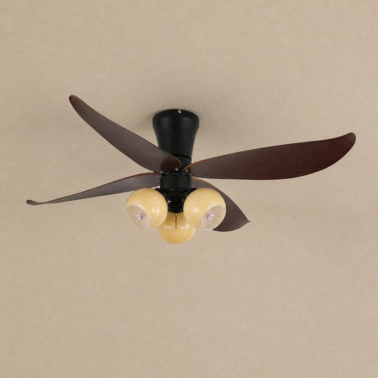 Arbora Bloom Ceiling Fan Light, 36-Inch x H 11.8-Inch, Walnut Wood & White for Living Room