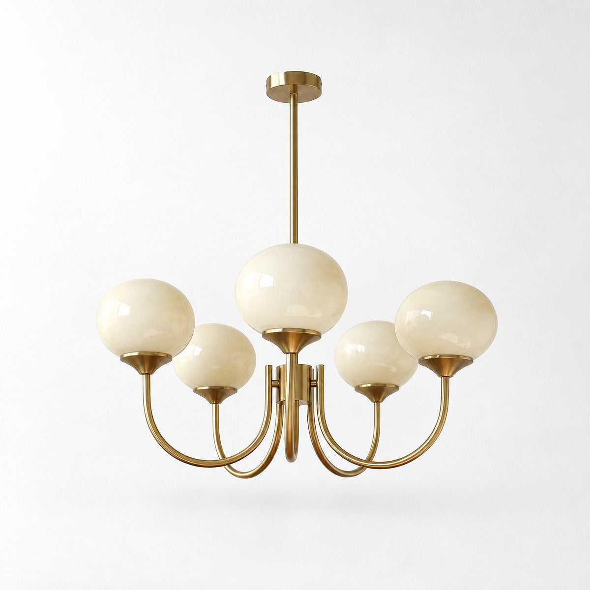 Hand-Sprayed Glass Multi-Light Chandelier