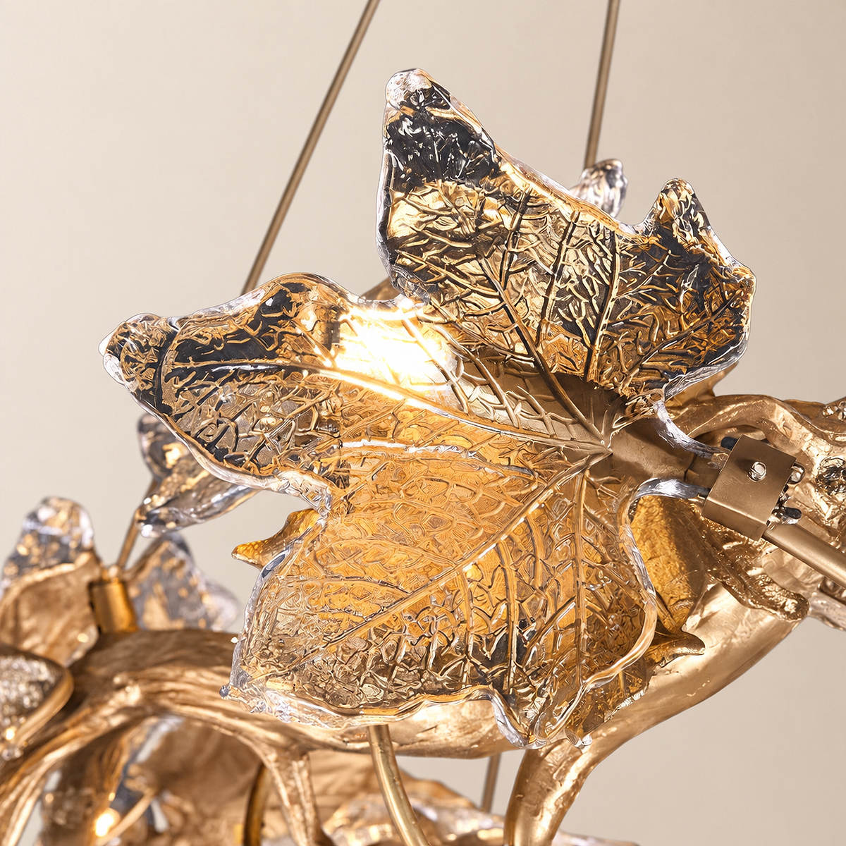 Tricolordeer Brass Maple Leaf Pendant Light