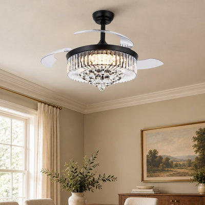 Invisible-Blade Crystal Chandelier Ceiling Fan