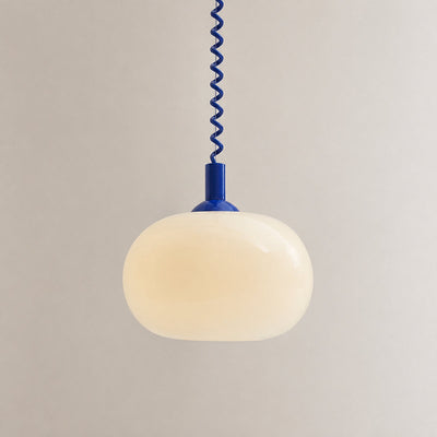 Tricolordeer Adjustable Coil Cord Glass Pendant Light