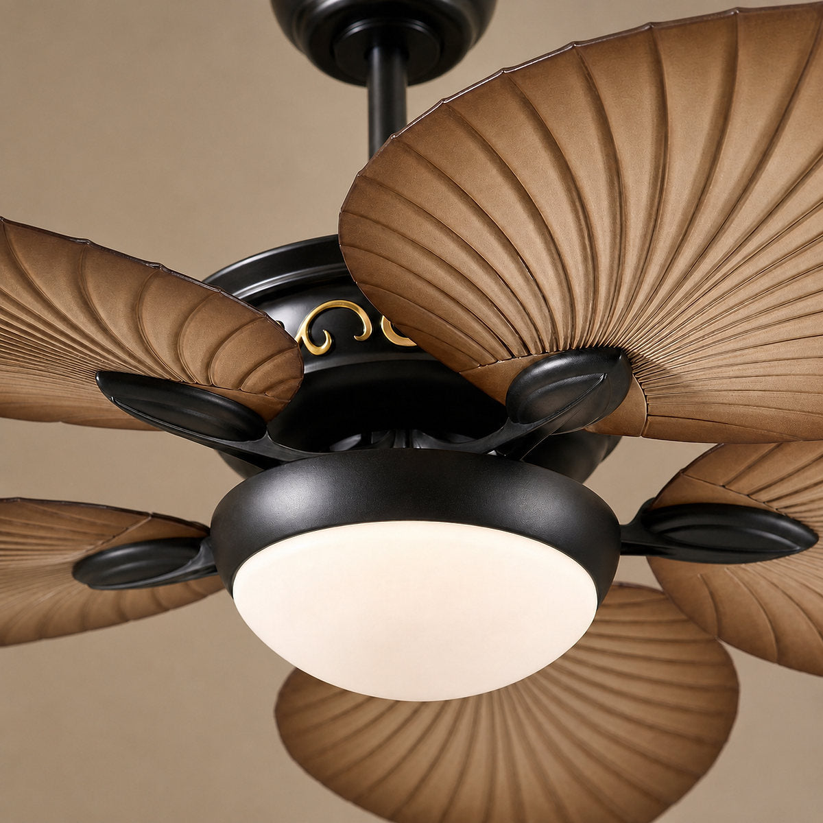 Tricolordeer Tropical 5-Blade LED Dome Ceiling Fan
