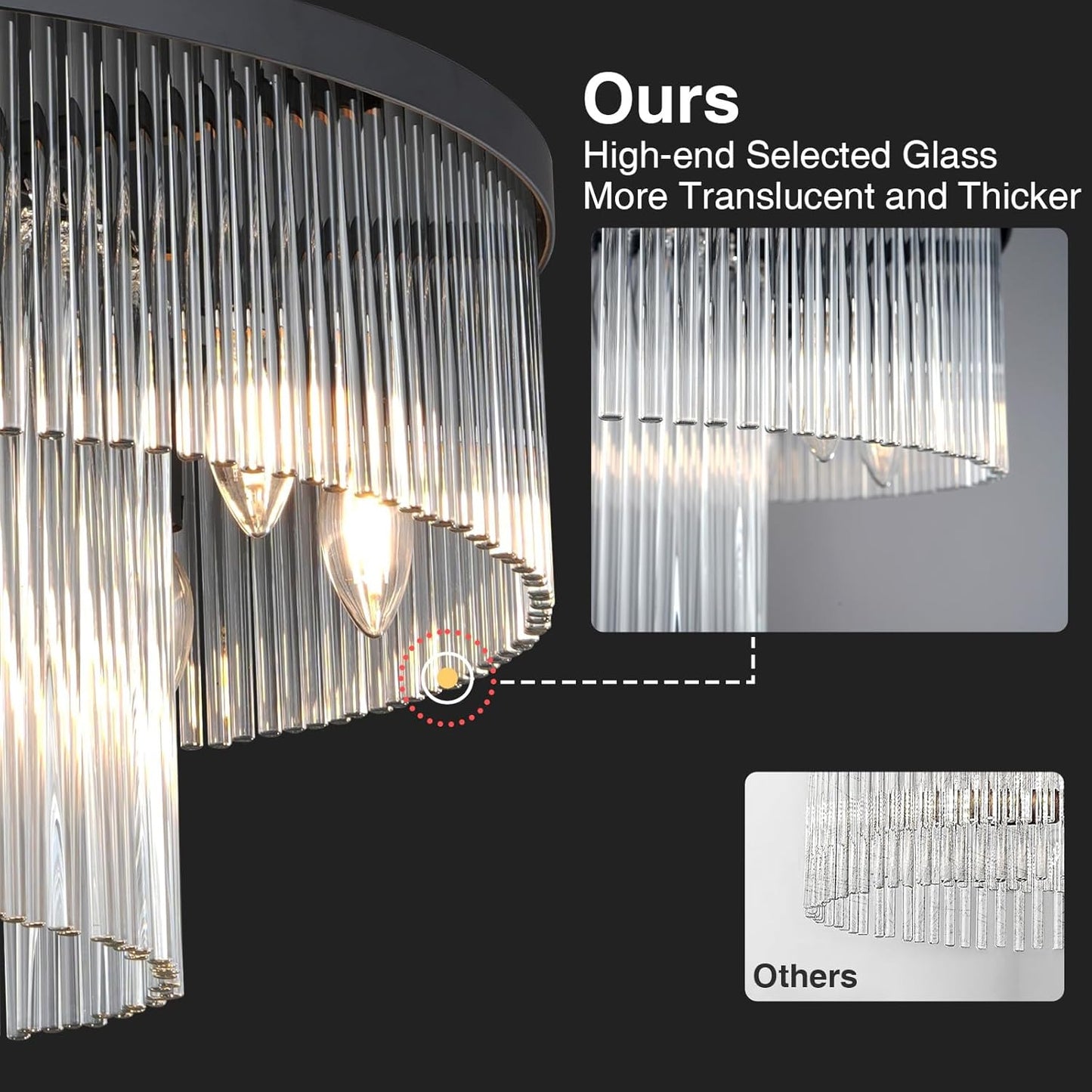 Glass Chandelier 31.5"
