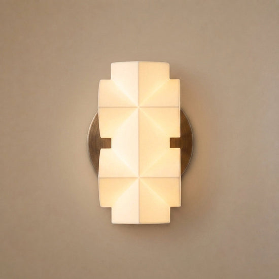 Naala Wall Lamp, 3.7~5.5-Inch x H 7.5~10.6-Inch, Gold & White for Living Room