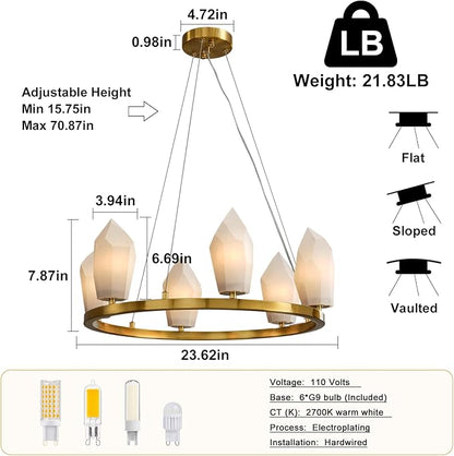 Aibeaury Wagon Wheel Chandelier